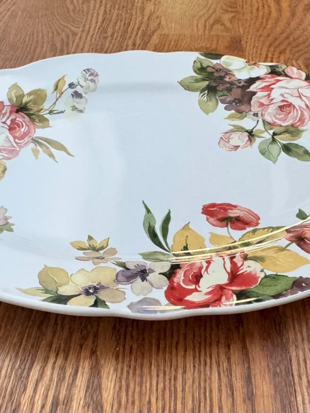 Kathy Ireland Home Gorham Georgian Estate 2pc Floral Serving Bowl Platter 14